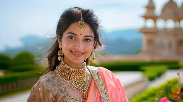 Traditional Indian Bride Radiating Joy