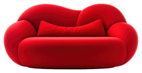 PNG Modern red plush sofa design
