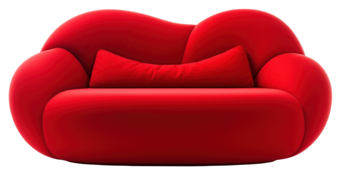 PNG Modern red plush sofa design