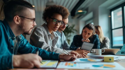 team of project managers planning and coordinating tasks for a large-scale project