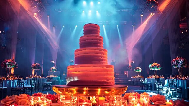 Elegant Wedding Cake in a Grand Venue