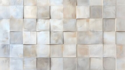 A white wall with a pattern of squares