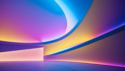 Vibrant abstract gradient space with a futuristic tech aesthetic