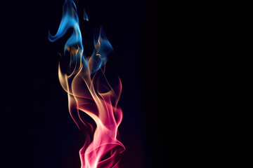 Obraz premium Abstract Blue Flame on Black. 
