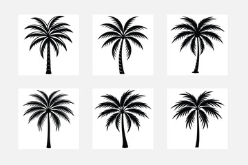 Fototapeta premium Beautiful Palm Tree Silhouette Art Set for Minimalist Spaces 