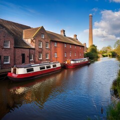 old mill in the UK, AI generated