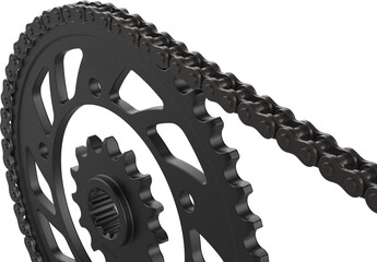 Chain and sprocket isolated