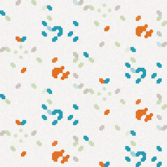 Simple glitch geometric seamless abstract pattern with playful woven summer color. Bright whimsical gender neutral bold irregular shape textile Cotton effect background. 