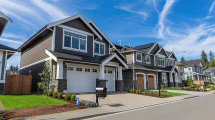 A residential real estate sign in front of a single-family home