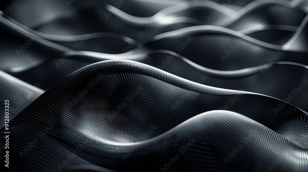 Poster Monochrome abstract patterns with sharp dynamic geometric