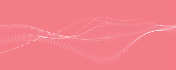 Futuristic dot wave. Abstract digital particle wave. Technology background. Colored musical wave. Light background. Digital background with smooth, wavy curves. 3D vector illustration