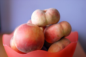 ripe peaches in a basket
