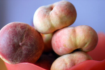 ripe peaches in a basket
