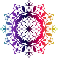 Fototapeta premium gradient mandala, Mandala pattern or Simple Floral Ideas for Coloring book page Art on the wall Lace pattern the Tattoo wallpaper Paint shirt Stencil Design Textures. Decorative circle ornament