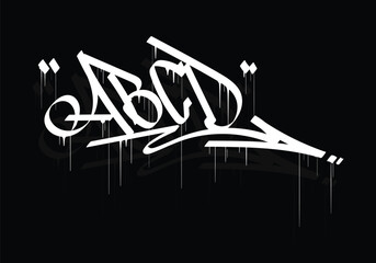 ABCD graffiti tag style design