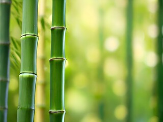 green bamboo forest background with lots of bokeh