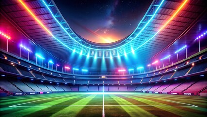 Futuristic Stadium Interior: A Symphony of Light and Motion  AI generated