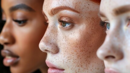 Close-up of different skin types, showing the beauty of human skin diversity