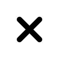 Cross mark icon in generic style. Wrong, reject, delete sign symbol