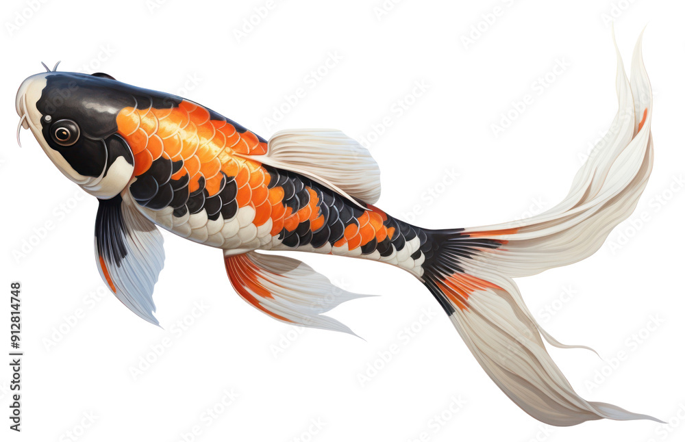 Canvas Prints png fish koi animal white background.