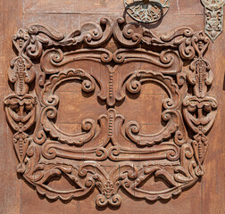 Detailed wooden door