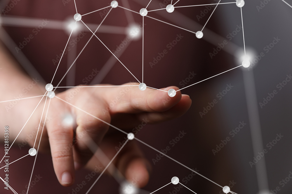 Poster touch futuristic wave, futuristic data stream