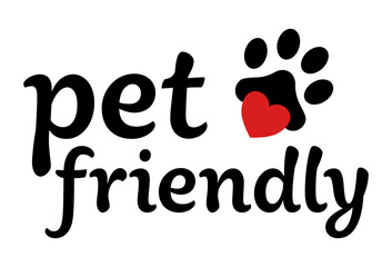 Pet friendly logo with icon and text.
