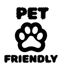 Pet friendly logo with icon and text.