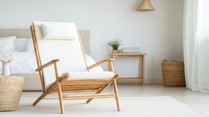 Bamboo reclining chair with adjustable features in a modern bedroom bamboo furniture innovative comfort design
