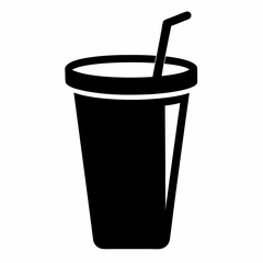 Paper cup of coffee isolated on white, coffee cup vector illustration, glass vector art, coffee cup silhouette, coffee glass vector icon, eps