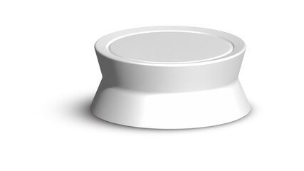 White cylinder pedestal stands clean luxury style for product banner