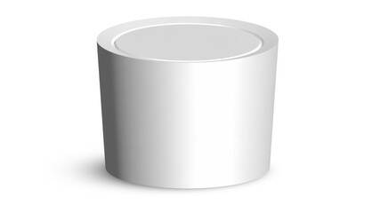 White cylinder pedestal stands clean luxury style for product banner