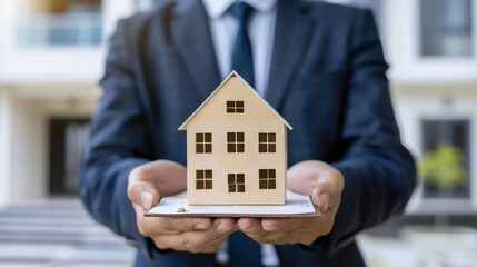 Agent presenting financial projections and property stats to investors.