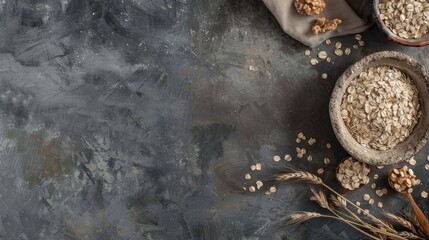 national oatmeal day background concept with copy space 