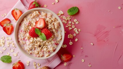 national oatmeal day background concept with copy space 