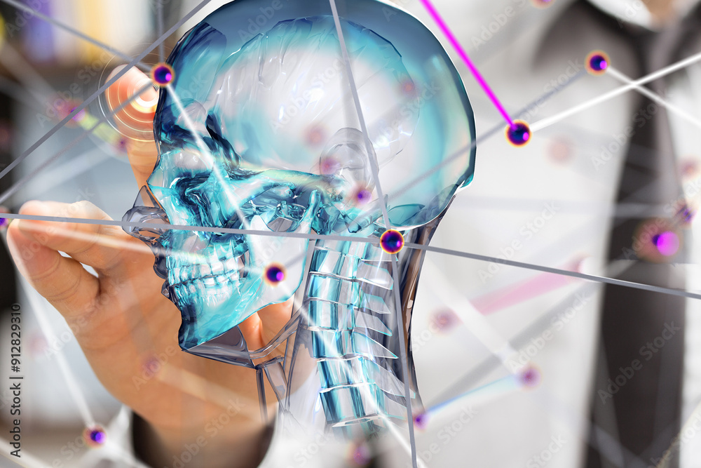 Poster digital medical futuristic interface 3d rendering - 3d