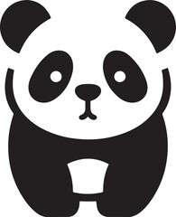 Minimal Panda silhouette vector illustration