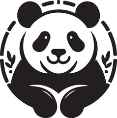 Minimal Panda silhouette vector illustration