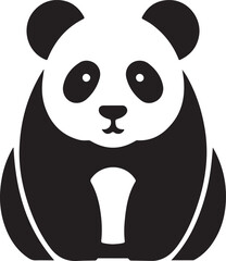 Minimal Panda silhouette vector illustration