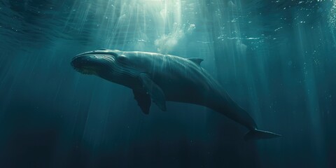 Vertical position of sperm whale underwater