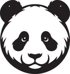 Minimal Panda silhouette vector illustration