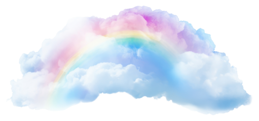 Colorful cloud with rainbow