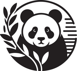 Minimal Panda silhouette vector illustration
