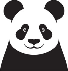 Minimal Panda silhouette vector illustration