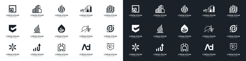 Set Minimal Vector Logo Design for Business logo design inspiration