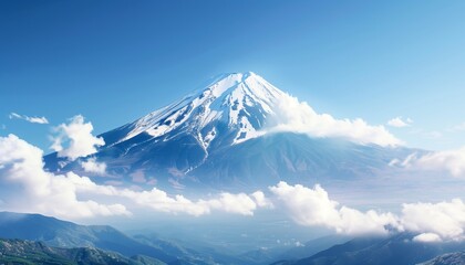 landscape with mountain and clouds