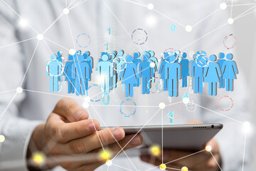 Network team. Social network. 3d illustration