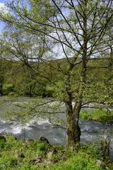 Landschaft im Sinntal zwischen Burgsinn und Rieneck, Landkreis Main-Spessart, Unterfranken, Franken, Bayern, Deutschland