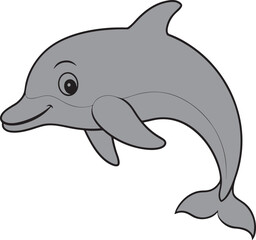 Dolphin vector art illustration on a white background
