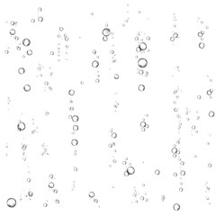 Oxygen air bubbles  flow  in water on white  background.